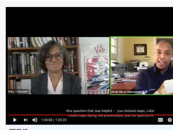 Screen shot of Mary T. Bassett and Khalil Gibran Muhammad