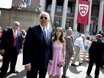 Vice President Joseph R. Biden Jr. with his niece, Alana Biden, in Tercentenary Theatre