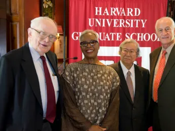 From left to right: Richard Wall Lyman, Nell Irvin Painter, Heisuke Hironaka, and Jeffrey Alan Hoffman