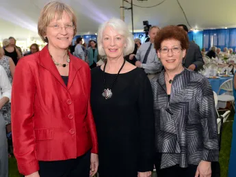 President Drew Faust, Radcliffe Medal recipient Jane Alexander, and dean of the Radcliffe Institute for Advanced Study Lizabeth Cohen