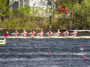 The undefeated varsity heavies in action at the Sprints