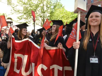 Dunster House undergraduates in the morning procession