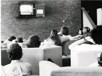 Harvard students watching the Watergate hearings.