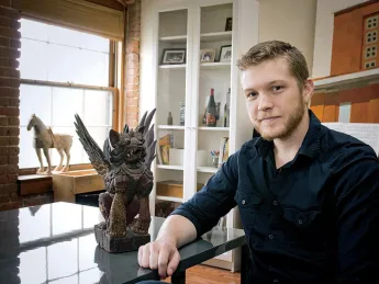 Video-game artist Scott Duquette at his home in Providence, Rhode Island 