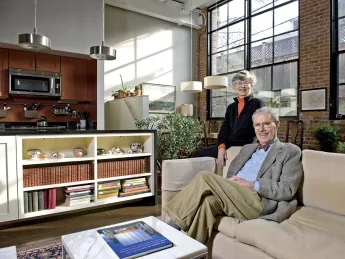 Priscilla and Brett Donham live happily in a smaller, leaner domicile. 