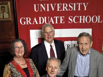 Clockwise from far left: Judith Lasker, Bruce Alberts, Leo Marx, and Keith Christiansen 