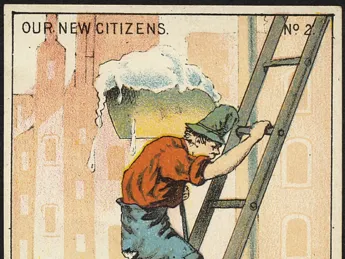Advertising trade cards from the 1850s to the 1910s depict Irish immigrants&rsquo; social and economic climb from the laboring classes…