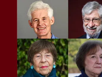 Pictured are Stephen Cook, Albert Fishlow, Helen Vendler, and Margaret Kivelson
