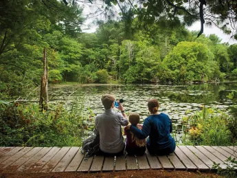 People enjoying a wildlife sanctuary 