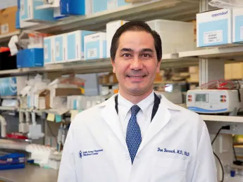 Dan Barouch in his Beth Israel Deaconess Medical Center laboratory