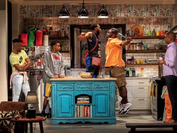 The cast of "The Hot Wing King"