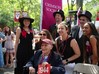 Bertram A. “Bert” Huberman ’44, M.B.A. ’48, the most senior attendee at the weekend’s festivities.