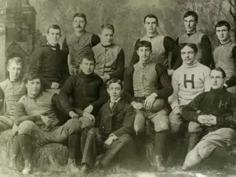 The 1892 Harvard football team. William Henry Lewis is in the white letter sweater.