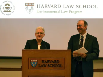 Gina McCarthy with Aibel professor of law Richard Lazarus