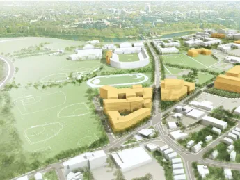 A 3-D view of Harvard’s Allston holdings in 10 years.