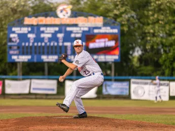 Right-hander Jay Driver mid-pitch