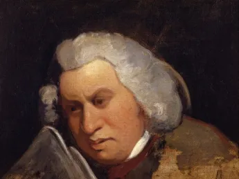 A copy portrait of Samuel Johnson by Gilbert Stuart, after Sir Joshua Reynolds, from <em>A Monument More Durable Than Brass</em> at Houghton Library