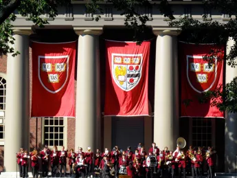 The Harvard University Band provided “Fanfare for the Class of 2015,” composed and conducted by David A. Abarca '13.