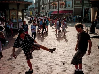 The Square has always attracted those who want to shop, eat, gawk, and play.