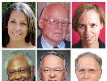 Top row from left: Teresita Alvarez-Bjelland, F. Gorham Brigham, and Deborah Gelin. Bottom row from left: Joseph K. Hurd Jr., John Paul Kennedy, and Michael G. Yamin