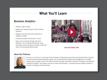 Screenshot from the Harvard Business School Online website