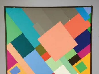 A color-paper collage used by Edwin Land to develop an influential theory of color vision