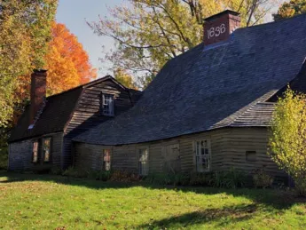 Photo of the colonial-era Fairbanks House in Dedham, Massachusetts