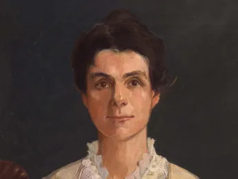Painted portrait of Adella Hunt Logan