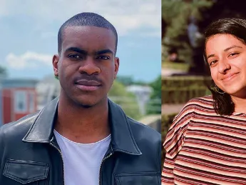 Photographs of the new student writing fellows Che Applewhaite and Mean Venkataramanan