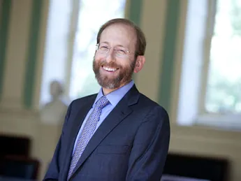 Photographic portrait of Harvard provost Alan M. Garber