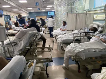 COVID-19 patients on a hospital ward