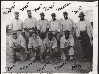 Team photo, Boston Tigers in 1940, Arthur Augustus “Fats” Johnson at far right 