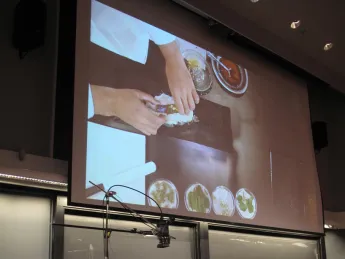 Chef Joan Roca demonstrates the sous vide technique on a piece of Dover sole.