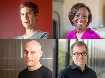 MacArthur winners (top row) Jacob Lurie and Jennifer Eberhardt; (second row, from left) Joshua Oppenheimer and Craig Gentry