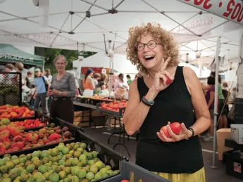 Corky White relies on her local farmers’ market in Somerville, Massachusetts, for the foods she cooks, pickles, and preserves.