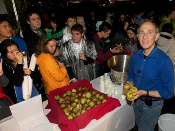 Eric Chivian, director of the Center for Health and the Global Environment at Harvard Medical School, supplied heirloom apples from his orchard in central Massachusetts, including the Roxbury Russet, a variety that Chivian believes was once grown in Harvard Yard.