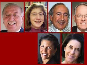 Top row from left: Zaid al-Rifa'i, Barbara Fischbein Berenson, Stephen G. Hoffman, John Paul Kennedy, and  Paul G. O'Leary. Bottom from left: Claire Stuart Roth and Jody Cukier Siegler 