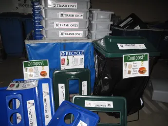 All stacked up and ready to recycle