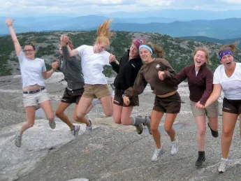The 2011 Onaway counselors at the top of Mount Cardigan (the author is fourth from left)