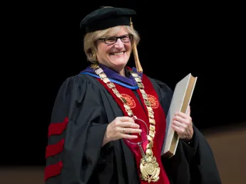 Clayton Spencer is introduced as the eighth president of Bates College on Friday, October 26, 2012.