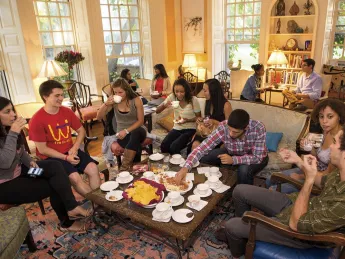 The weekly Lowell House tea, held in the master&rsquo;s residence 