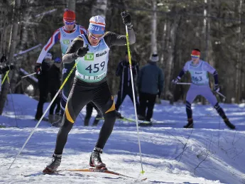 Robert Bradlee enjoys racing on trails at the Trapp Family Lodge in Stowe, Vermont. 