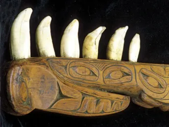 A Nisga&rsquo;a club is armed with whale teeth (British Columbia)