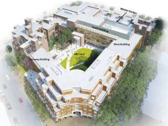 A rendering of the Kennedy School&rsquo;s expanded and reconfigured campus