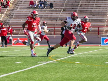 Ben Braunecker got the Crimson on the scoreboard in the first quarter with a 47-yard catch-and-run.