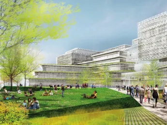 Rendering of planned science and engineering complex in Allston