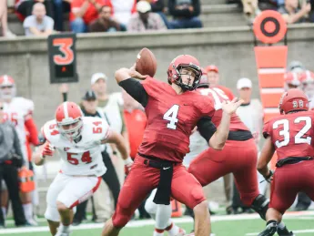 Crimson quarterback Joe Viviano had another strong passing game, completing 22 of 35 passes for 229 yards and a touchdown.