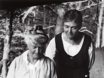 Millicent Todd Bingham looks over her mother’s shoulder in this double portrait from 1931.