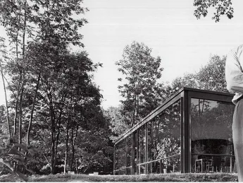 philip Johnson standing confidently