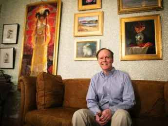 William G. Kaelin pictured in his home in Boston shortly after receiving the call from Sweden